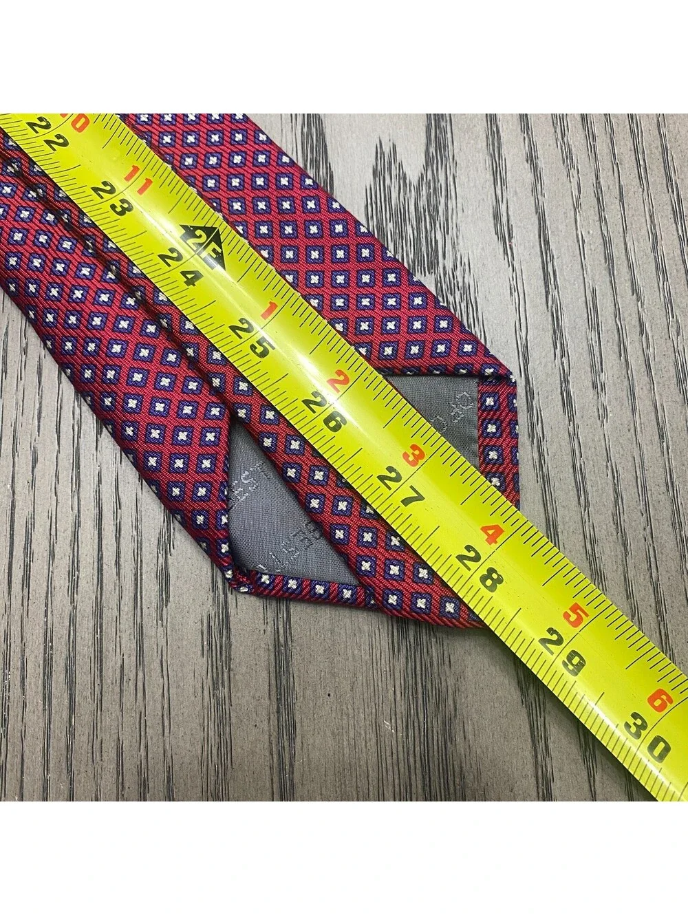 Robert Talbott Best Of Class Necktie Red Geometric Squares Hand Sewn Silk Tie